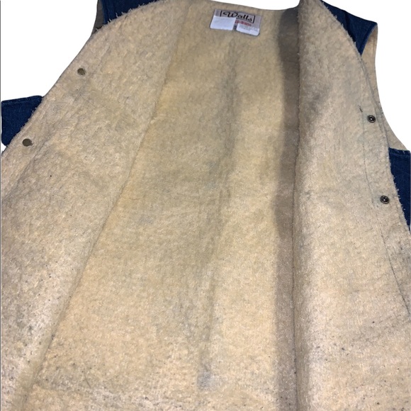 Vintage Walls Blizzard-Pruf Denim Sherpa Fleece Lined Work Vest - Picture 3 of 4